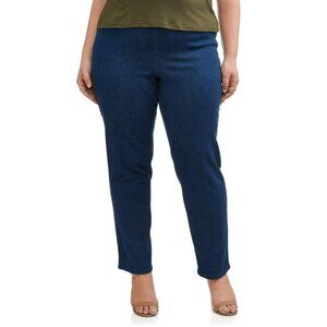Just My Size Women's Plus Size 2-Pocket Stretch Woven Pant SIZE 4X DARK INDIGO